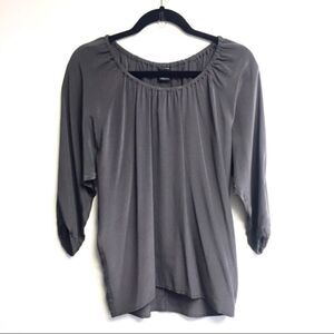 CLUB MONACO Popover Silk Blouse Grey XS